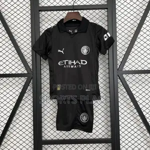 Kids Black Man City Away 25/26 Jersey