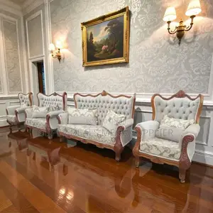 Hand Carving Antique Design 7 Seater Ex- Uk Luxury Living Room Sofa