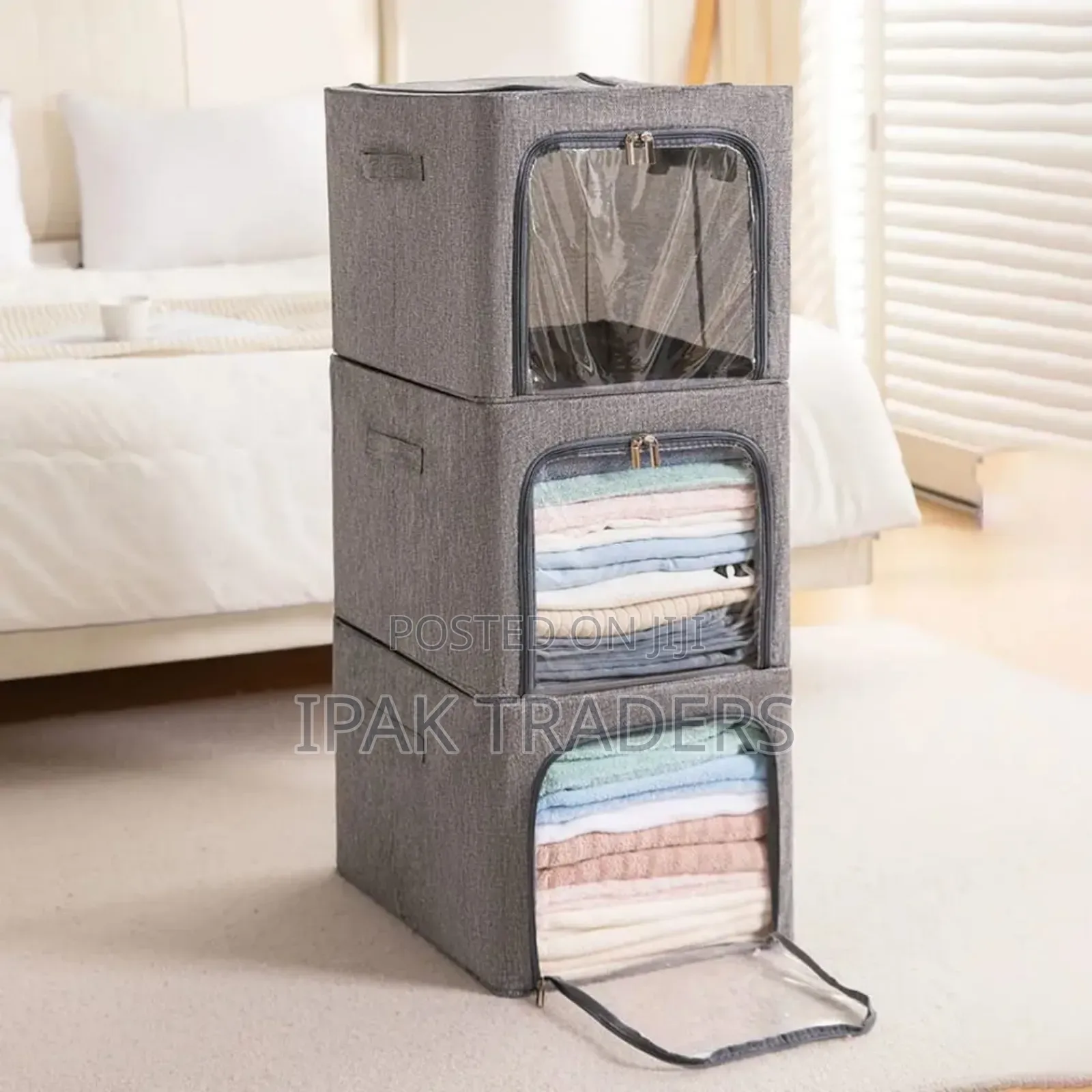 56lfoldable Zipped Closet Organizer