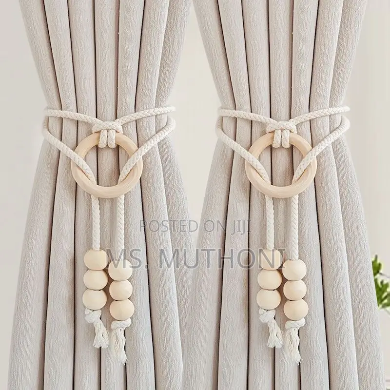 *2pcs Natural Cotton Rope Curtain Tiebacks Boho Style*