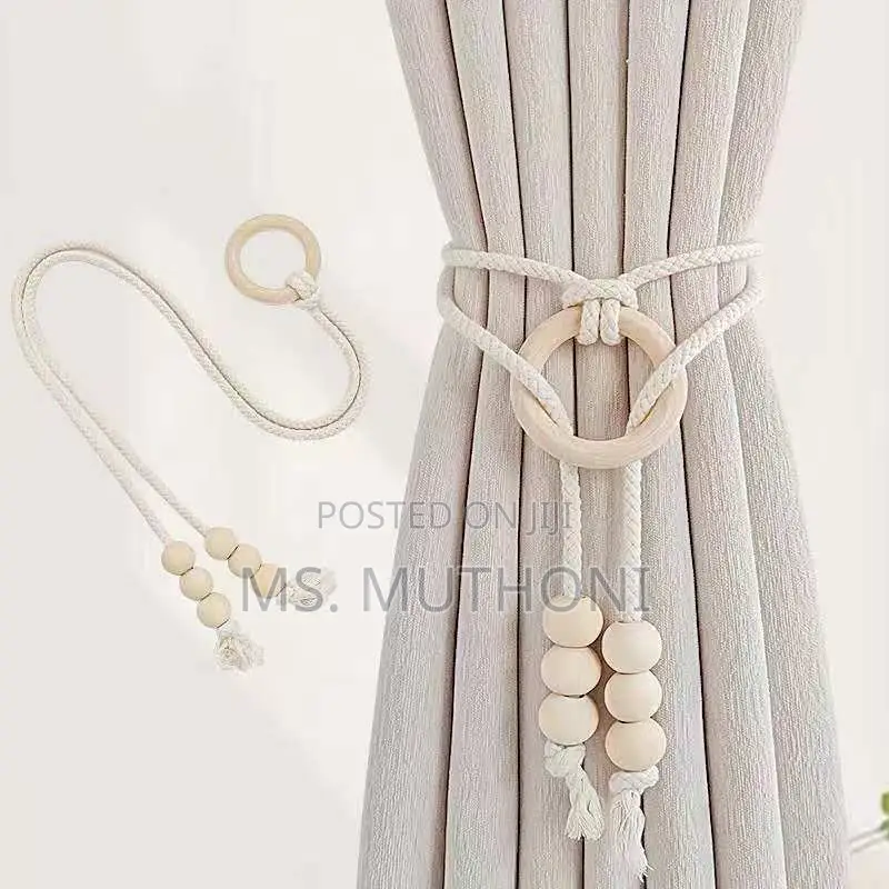 *2pcs Natural Cotton Rope Curtain Tiebacks Boho Style*