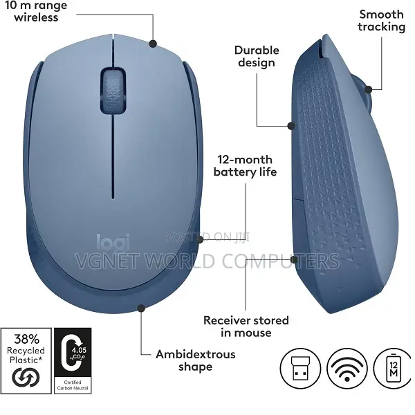Logitech M170 Wireless Mouse With 12months Battery Life