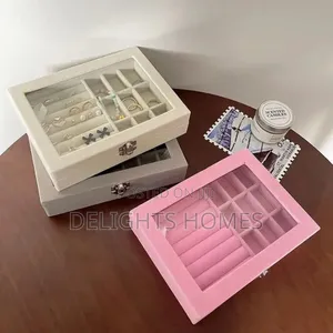 Velvet Jewelry Organizer Box+Pa