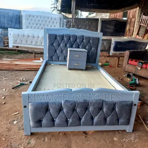 Gray Mocket With Single Drawer