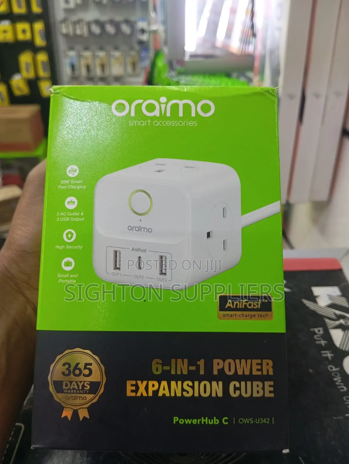 Oraimo Powerhub C U342 6in1 Power Expansion Cube