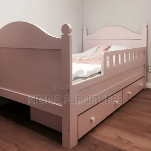 Hardwood Bed With an Underbed Drawer for Kids