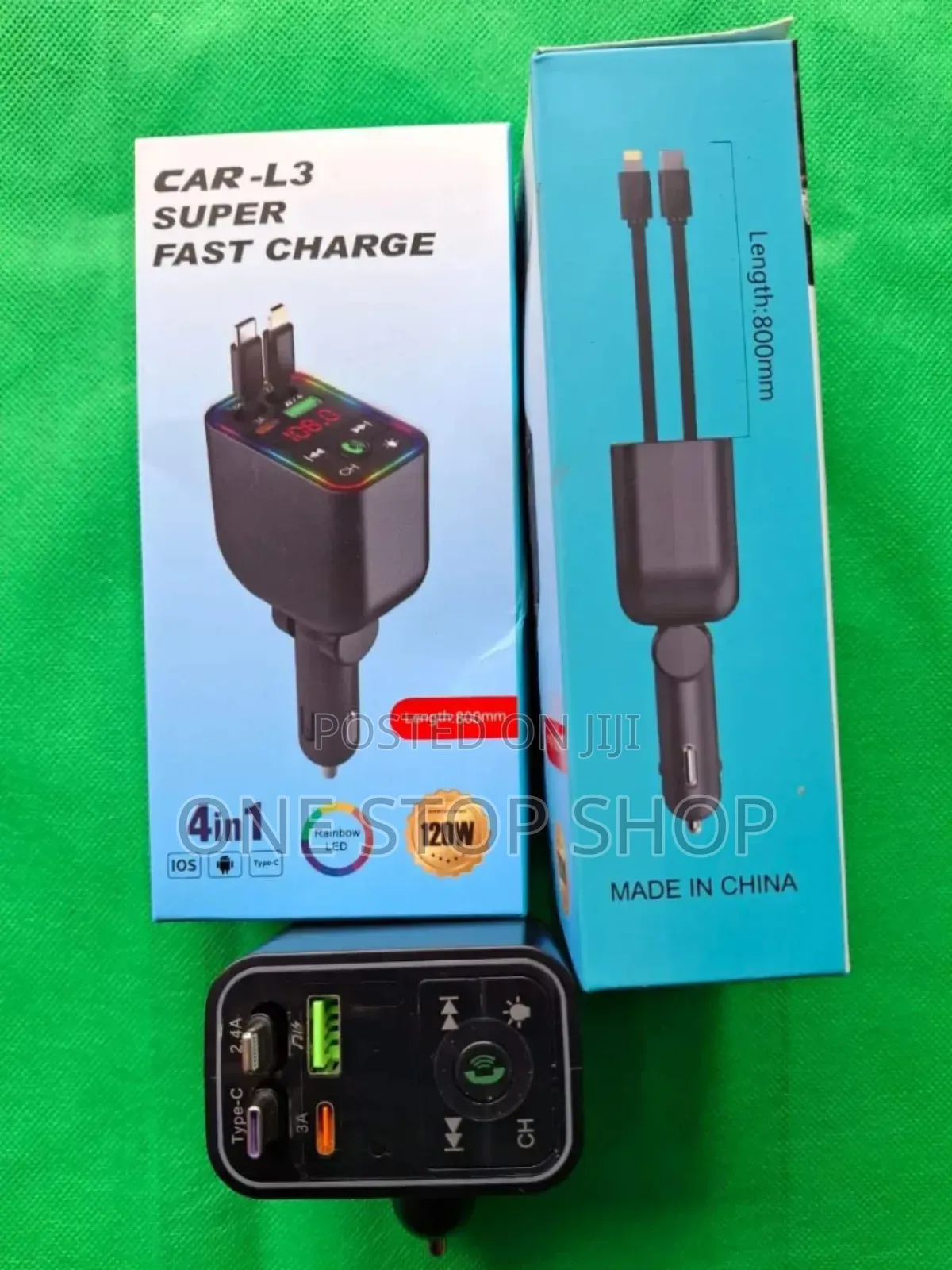 Super Fast Charger Bluetooth Fm Modulator+Retractable Charging Cable