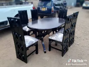 Wooden X Shaped 6 Seater Dinning Table Set