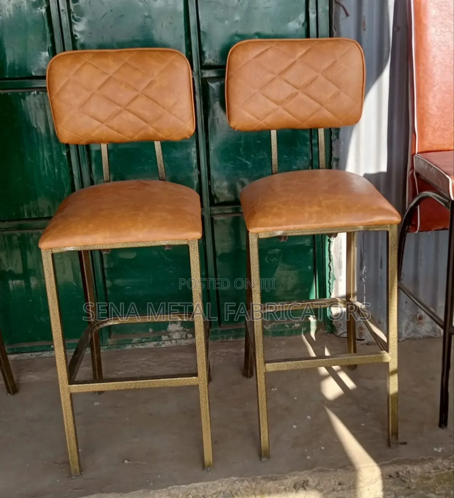 Brown High Backrest Stools.