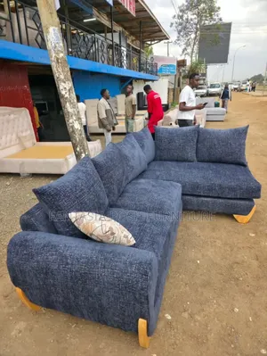 5 Seater Navy Blue L-Shape Sofa - Limited Offer