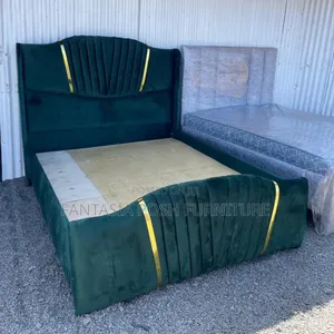 5 by 6 Green Velvet Bed - Now Available