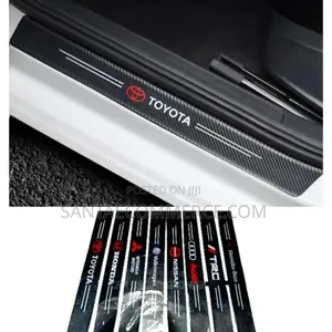 4pcs Car Door Side Step Sill Strip Sticker Protectors