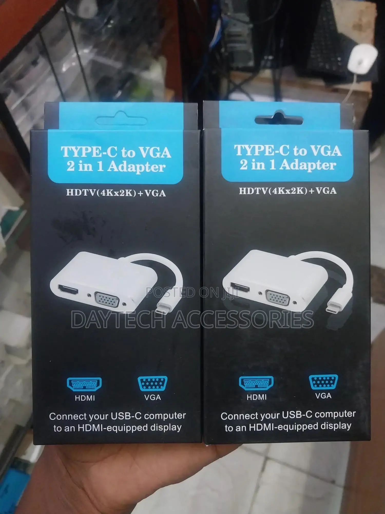 Usb-C 2 In1 Ultrahd Vga Hdmi Video Adapter.