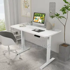 White Adjustable Electric Table
