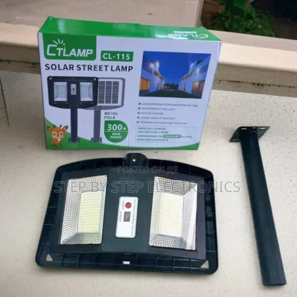 Ctlamp 300w Ultra Bright Double-Sided Motion Sensor Solar Street Light