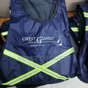 Navy Blue Chest Guards With Kneck Extension