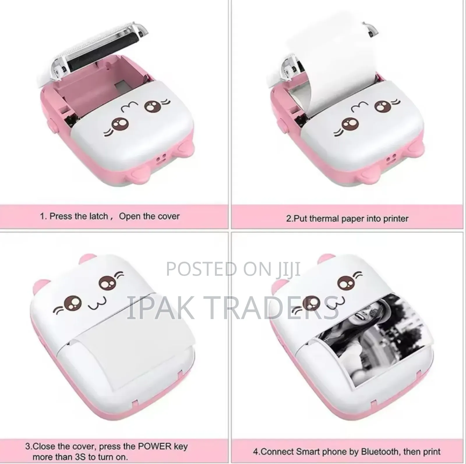 *Portable Mini Pocket Bluetooth Thermal Printers With 3 Free Roll