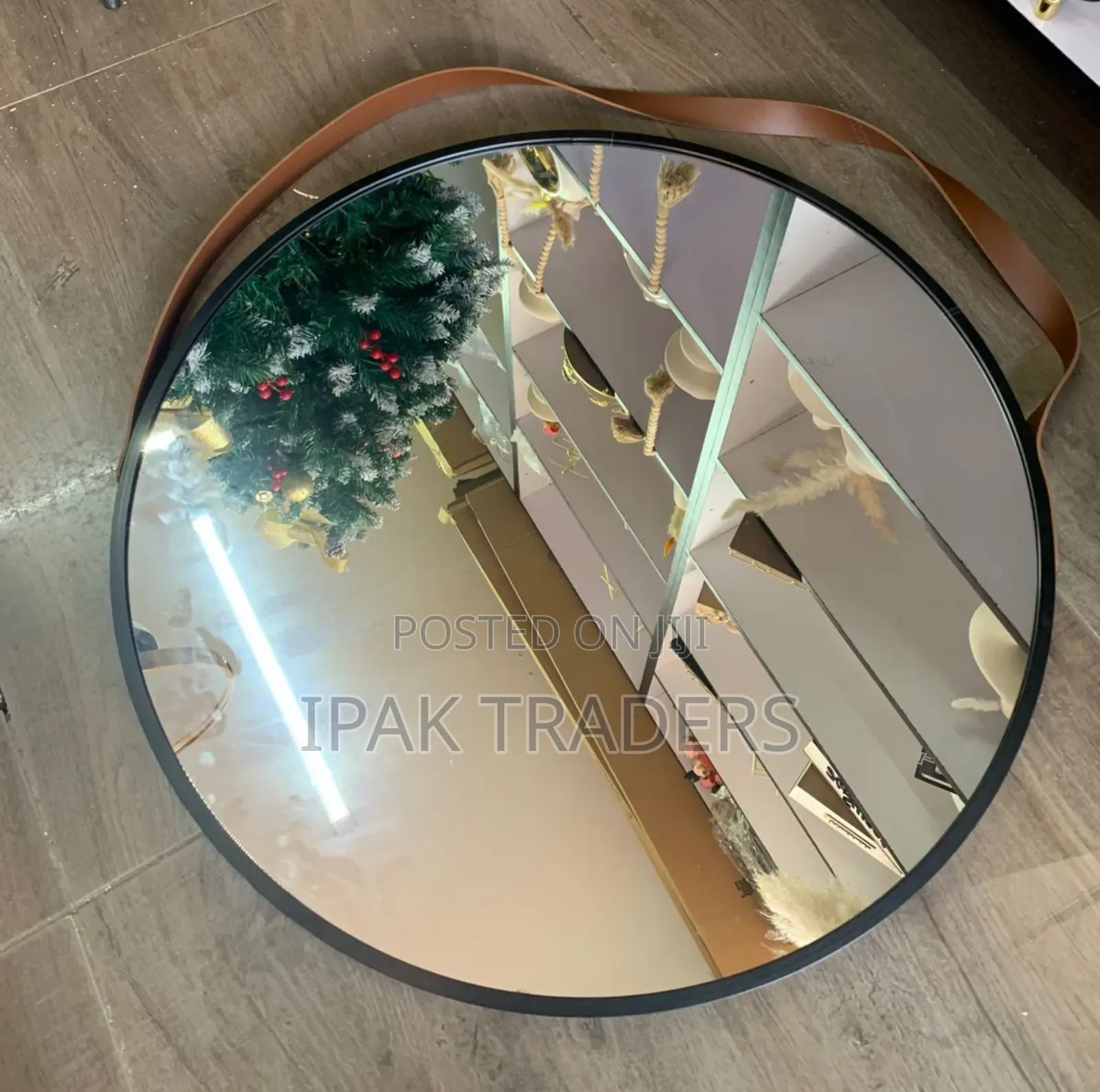 *Nordic Wall Hanging Decorative Mirror Leather Strap