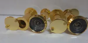 16mm Gold Door Viewer Peep /Spy Hole.Privacy Cover-gold.Adjustable