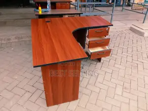 Brown L Shape Office Desk