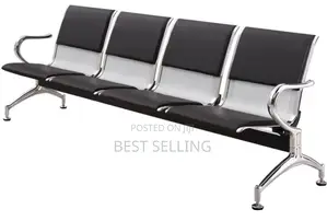 Black 4 Seater Waiting Chairs