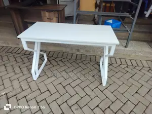 White Steel Stand Study Office Desk