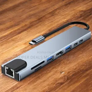 8-in-1 Usb Type- C Hub With Hdmi, Sd/Tf Slots, Usb 3.0 and Pd Charging