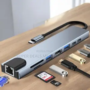 Usb C Multiport 8-in-1 Hub With Hdmi , Ethernet and Fast Pd Charging