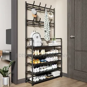 5 Layer Shoe Rack With Hooks Shoe Storage Rack