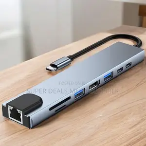 8-in-1 Type C Hub With Hdmi, Sd/Tf Card Reader, Usb 3.0 and Fast Pd