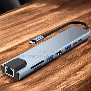 Usb C 8-in-1 Multiport Hub With Hdmi Pd Charging, Ethernet and Sd Card