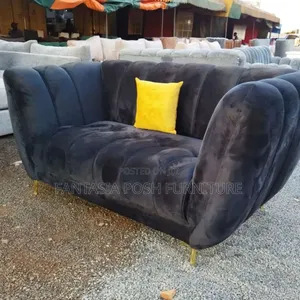 2-Seater Dark Grey Velvet Loveseat