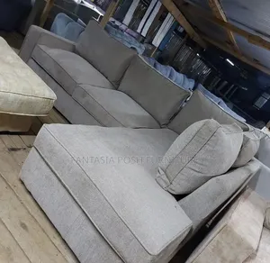 Beige L-shaped Sectional Sofa