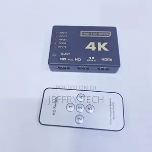 Remote Controlled 5 to 1 Hdmi Switch With Remote 5 Input 1 Output