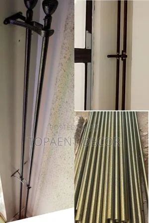 Antic Gold And Black Heavy Duty Powder Coated Curtain Rods