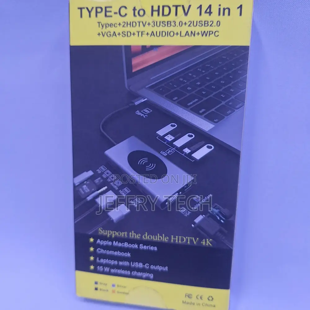 Type C 14 in 1 1 Type C Pd, 2 Hdmi , Lan Rj45, 3 Usb Port, 1 Vga Po