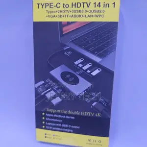 Type C 14 in 1 1 Type C Pd, 2 Hdmi , Lan Rj45, 3 Usb Port, 1 Vga Po