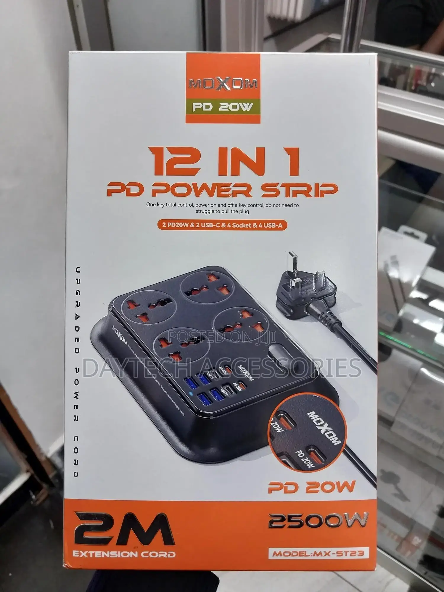 Moxom Mx-St23 12 in 1 Pd Power Strip (2 Meter) With 4 Universal Socket