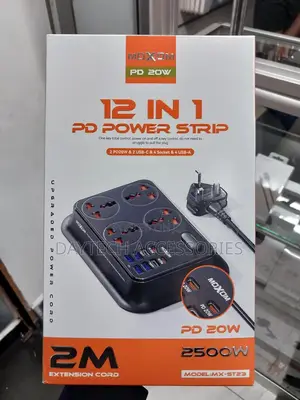 Moxom Mx-St23 12 in 1 Pd Power Strip (2 Meter) With 4 Universal Socket
