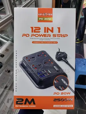 Moxom Mx-St23 12 in 1 Pd Power Strip (2 Meter) With 4 Universal Socket