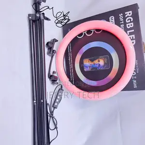 RGB 18 Inch 3 Mode Ring Light With Phone Holder and 2.2m Tripod Stan