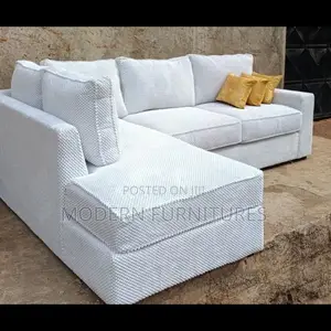 Classic White L Shaped Sofa