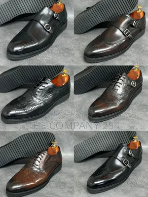 Quality Casual Leather Double Monks Flat Rubber Sole Official Shoes
