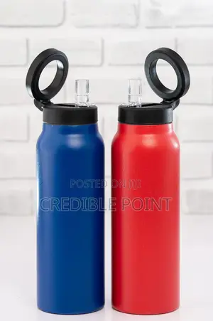 Insulated Flask With a Magnetic Phone Holder