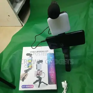 RGB Video Kit Ay-49 With Tripod, Mic Bluetooth Remote
