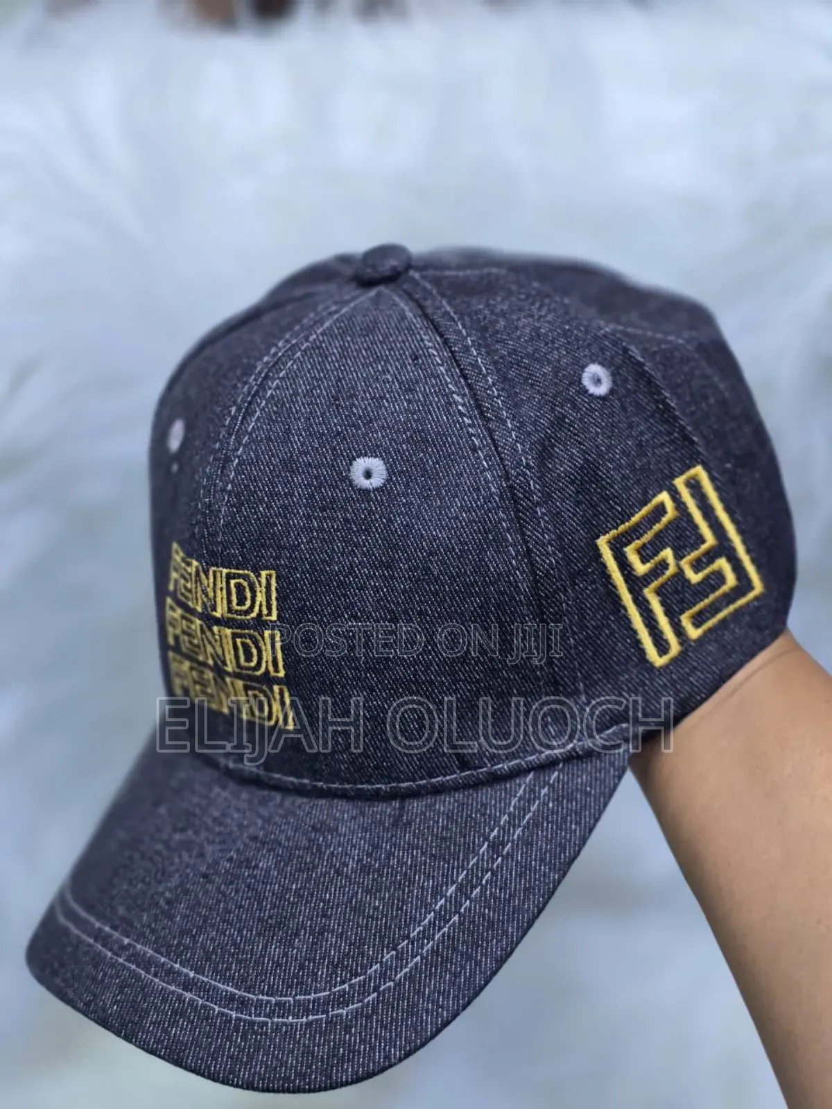 Denim Fendi Unisex Designer Cap