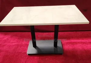 Sturdy Double Leg Stand Restaurant Table With Matte Top.