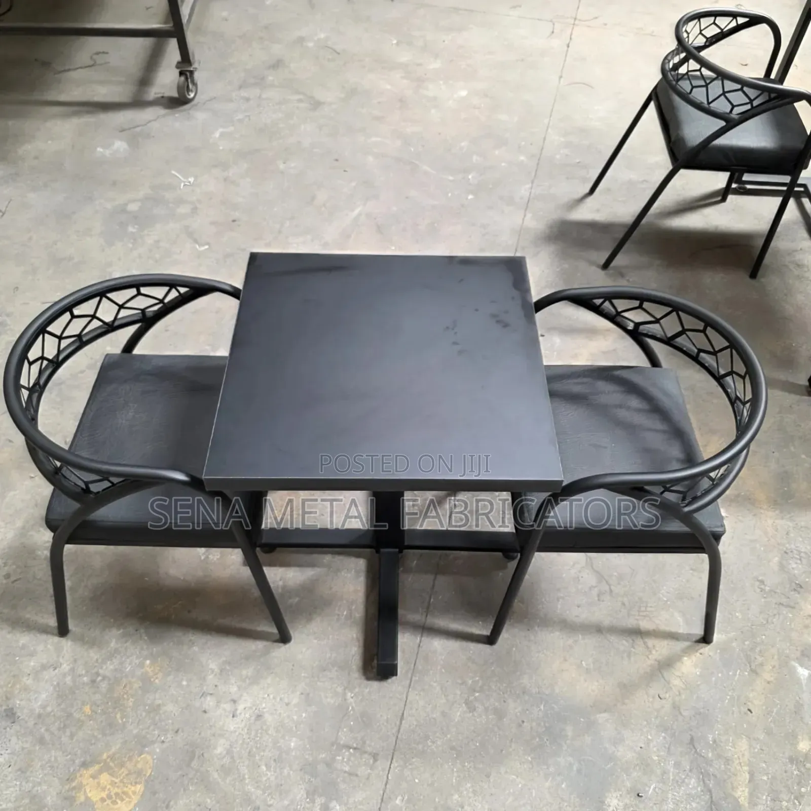 Black Laser-Cut Dining Chairs