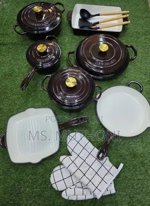 Brown  Philippe Richard 12 PCS Enamel Cast Iron Cooking Pot