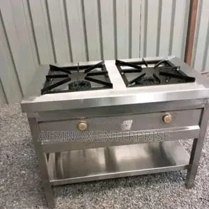 Gas Stove Cooker, Two Burner Stainless Steel Cooker Jiko